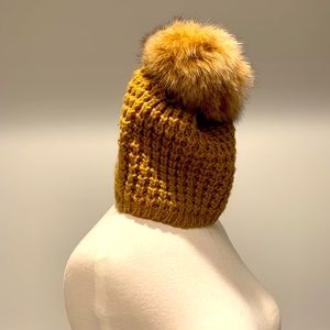 COPY - Knit  real fox fur hat
